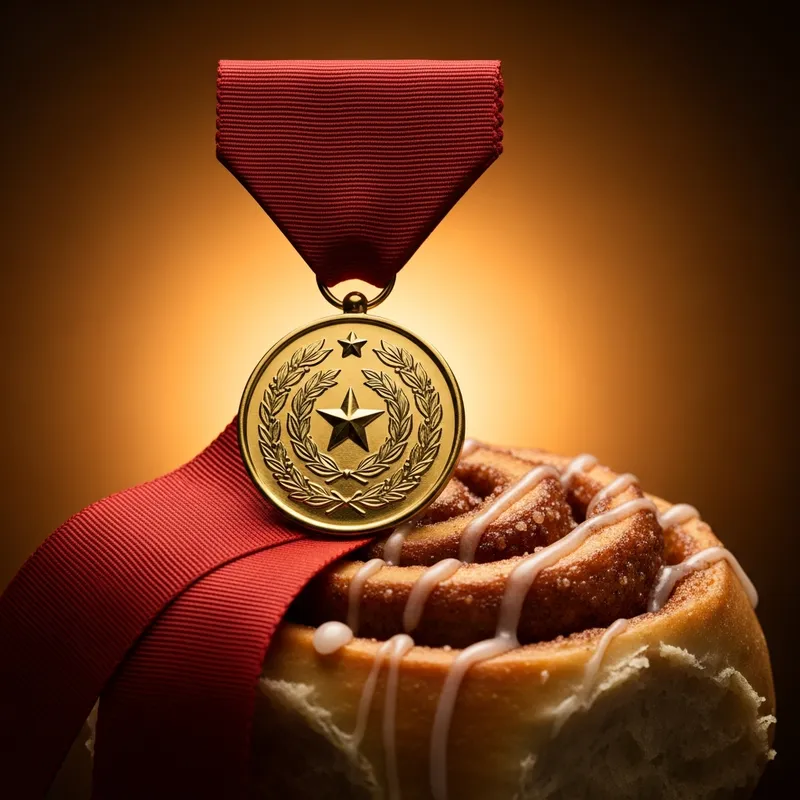 Collection of achievement badges for cinnamon roll enthusiasts