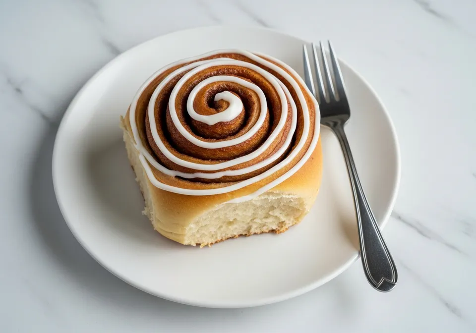 A beautifully photographed cinnamon roll