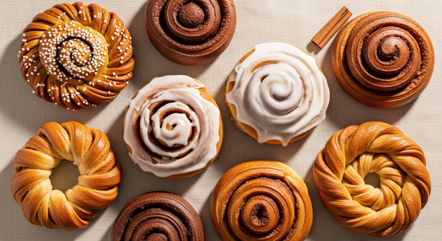 Perfect golden cinnamon rolls from around the world